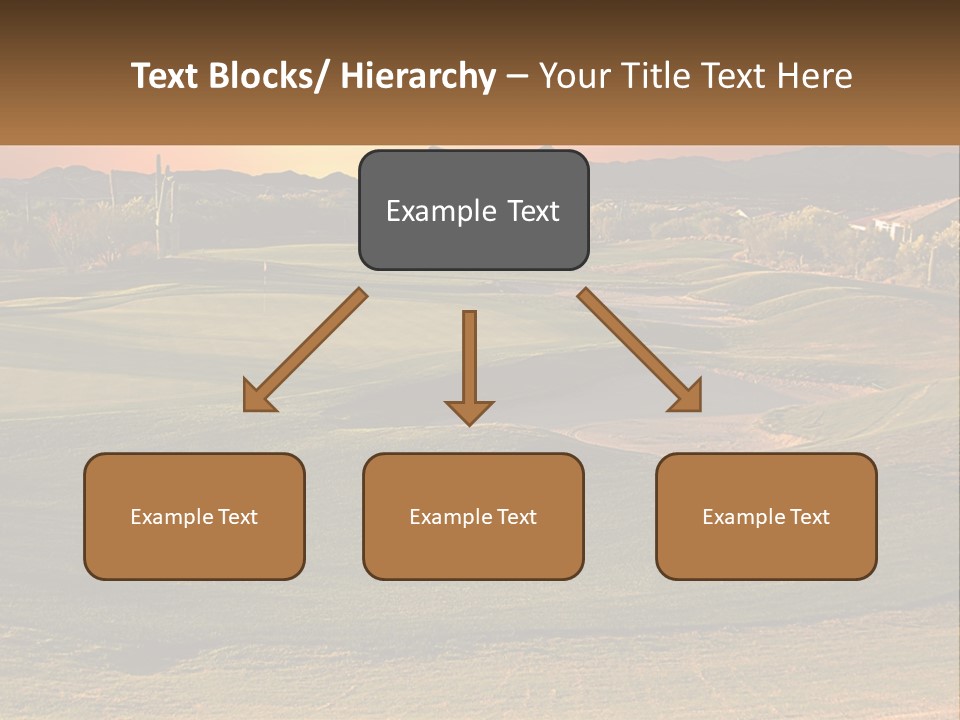 Golfing Course Cactus PowerPoint Template