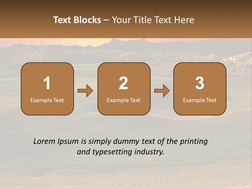 Golfing Course Cactus PowerPoint Template