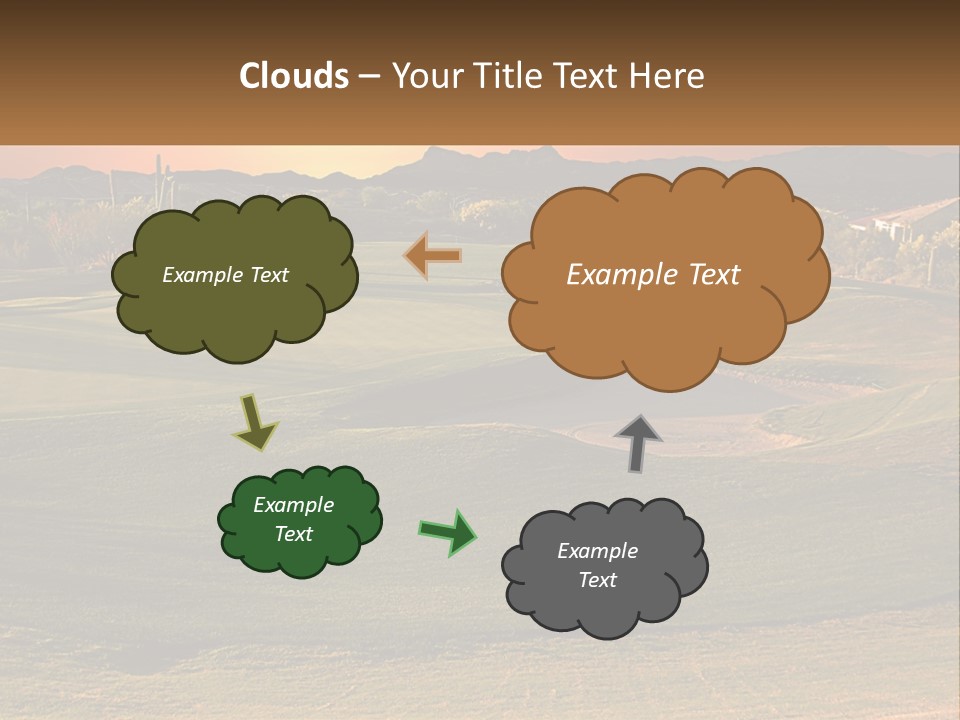 Golfing Course Cactus PowerPoint Template