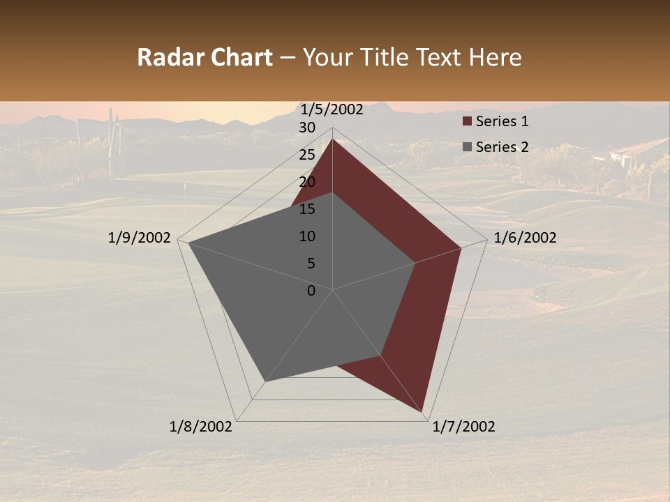 Golfing Course Cactus PowerPoint Template