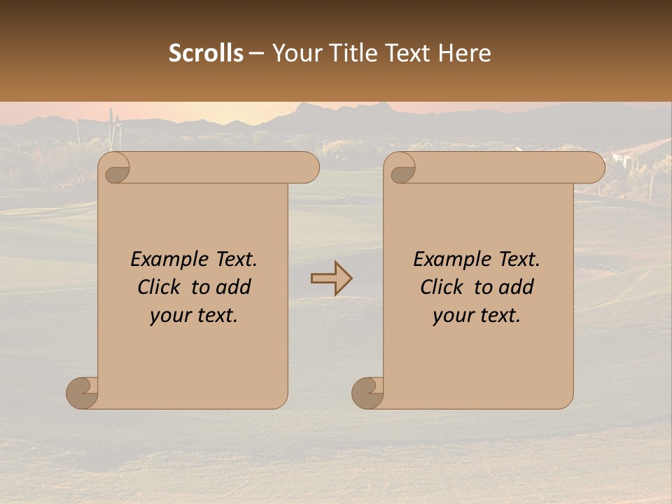 Golfing Course Cactus PowerPoint Template