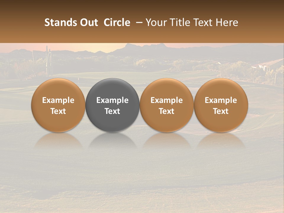 Golfing Course Cactus PowerPoint Template