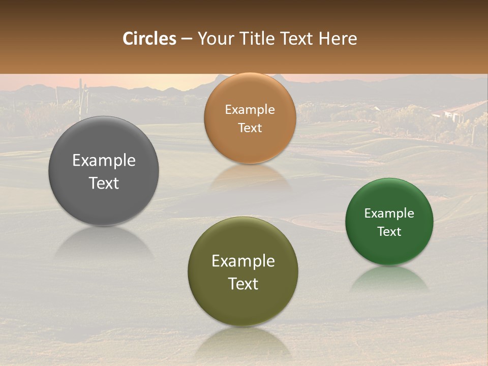 Golfing Course Cactus PowerPoint Template