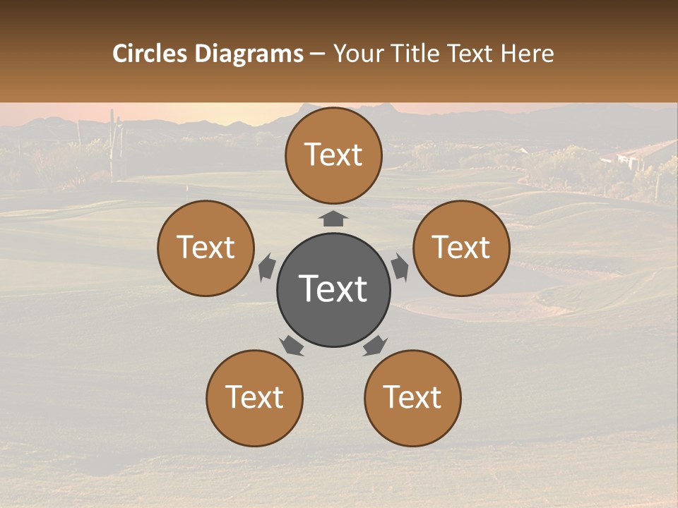 Golfing Course Cactus PowerPoint Template