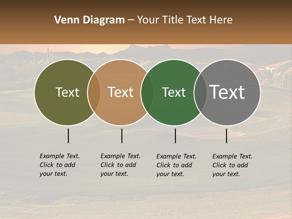 Golfing Course Cactus PowerPoint Template