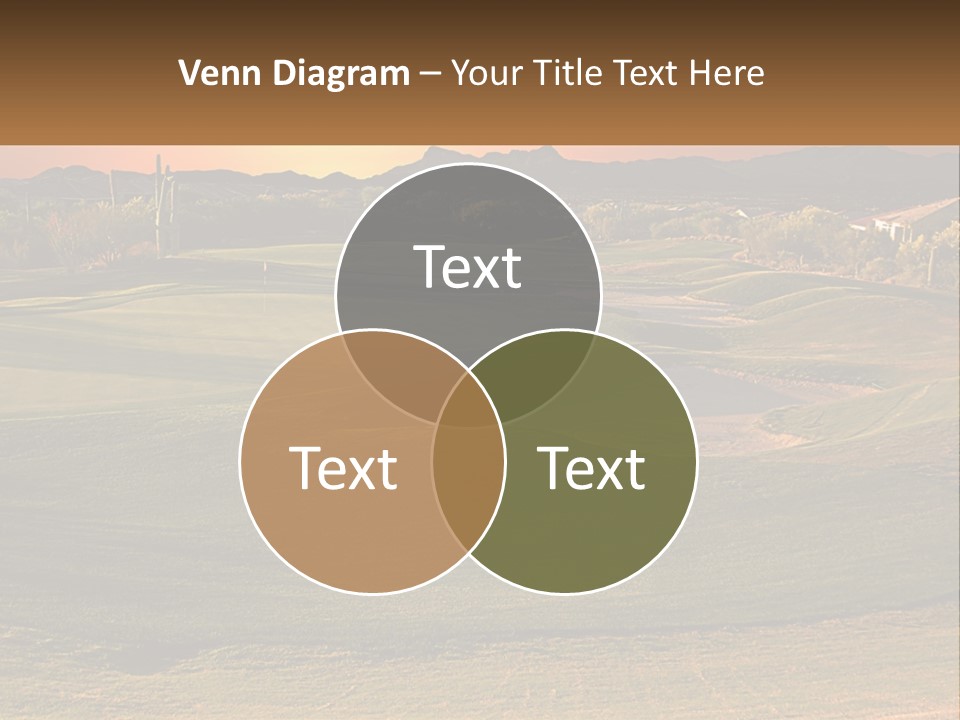 Golfing Course Cactus PowerPoint Template