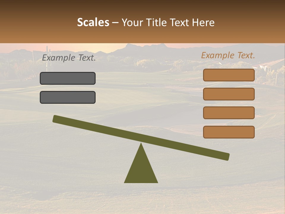 Golfing Course Cactus PowerPoint Template