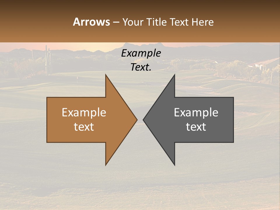 Golfing Course Cactus PowerPoint Template