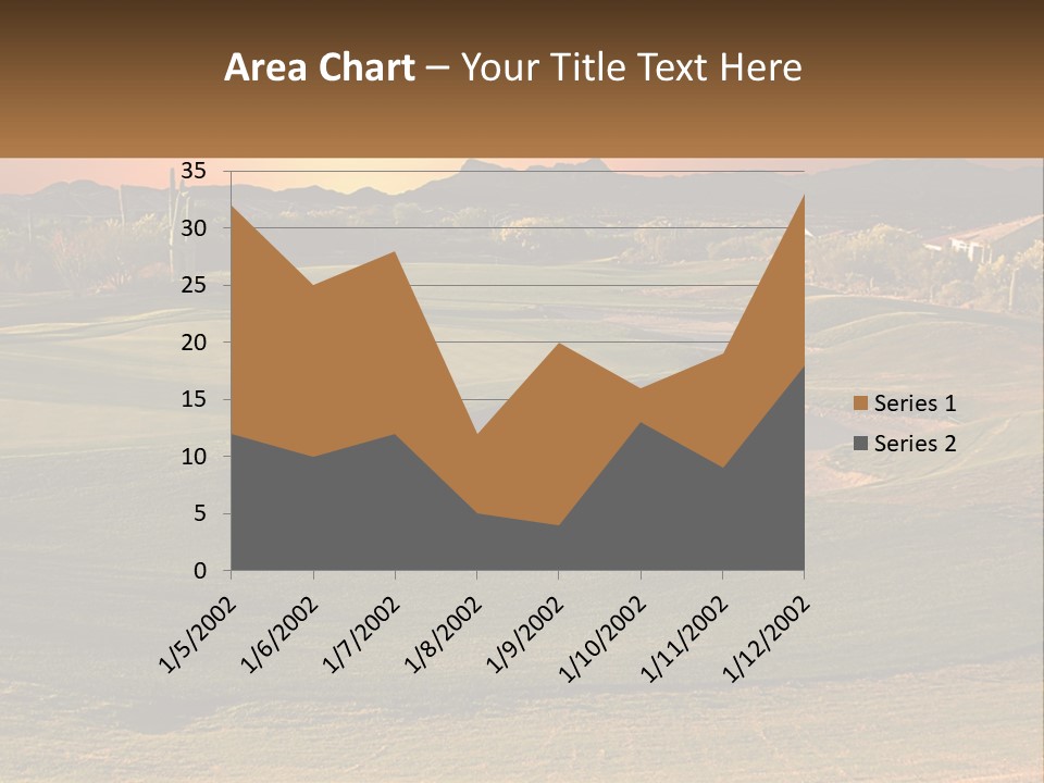 Golfing Course Cactus PowerPoint Template