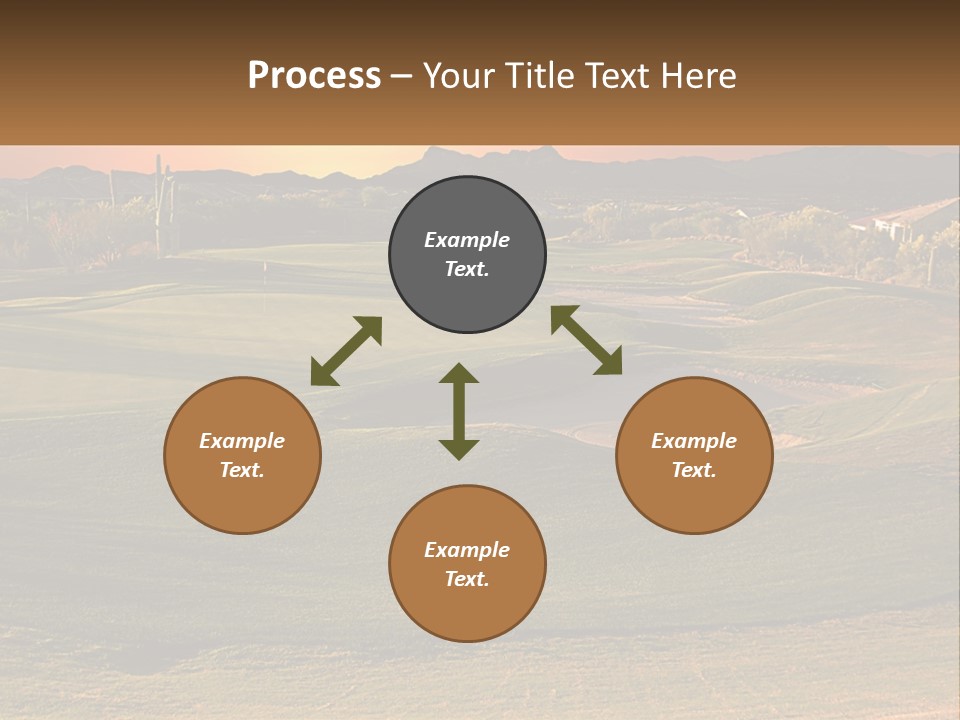 Golfing Course Cactus PowerPoint Template