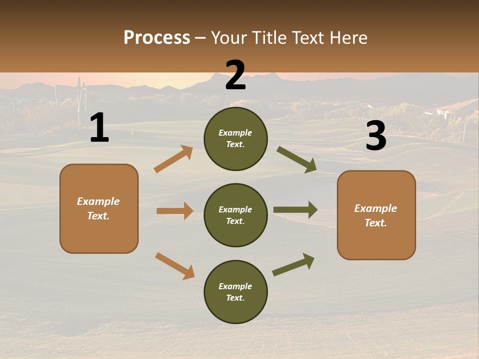 Golfing Course Cactus PowerPoint Template