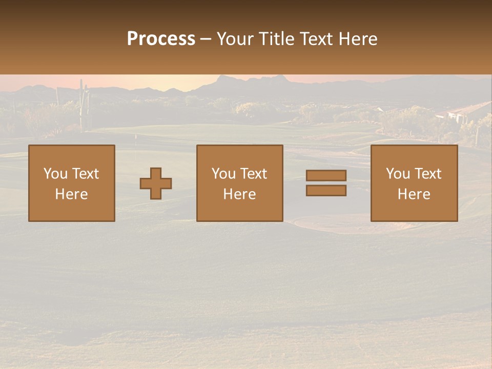 Golfing Course Cactus PowerPoint Template