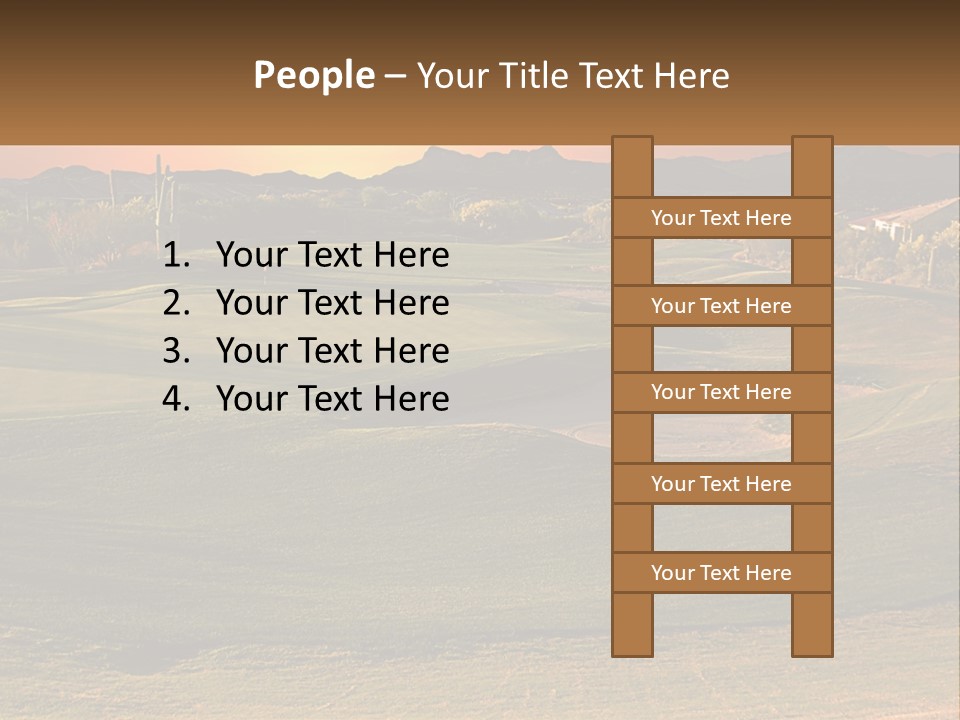 Golfing Course Cactus PowerPoint Template