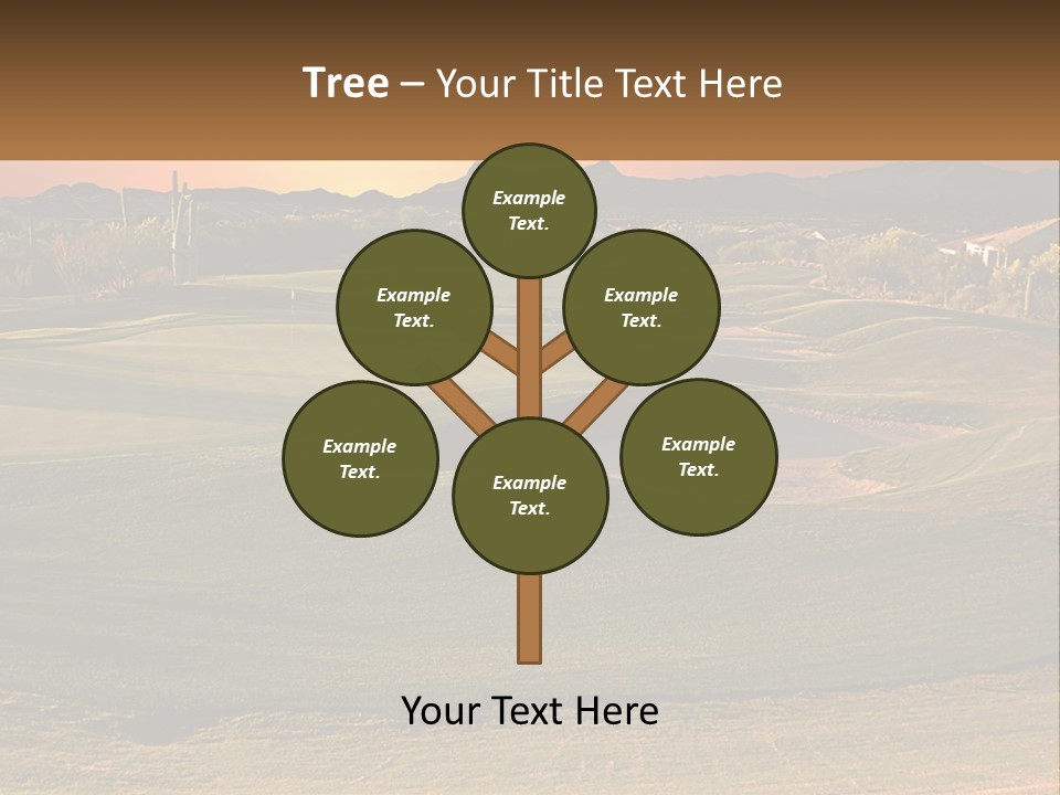 Golfing Course Cactus PowerPoint Template