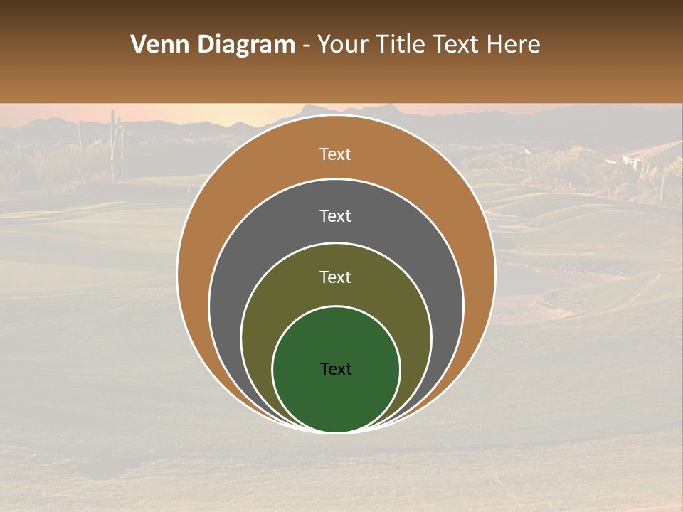 Golfing Course Cactus PowerPoint Template