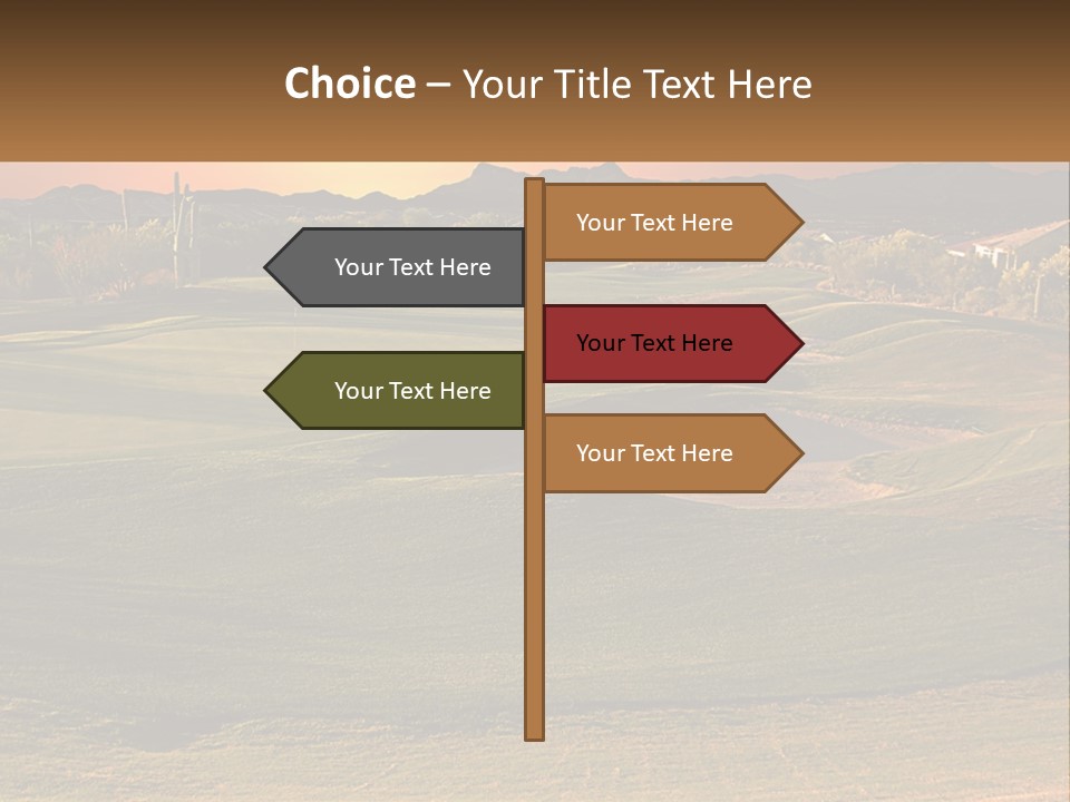 Golfing Course Cactus PowerPoint Template