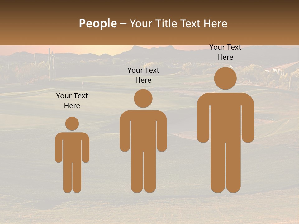 Golfing Course Cactus PowerPoint Template