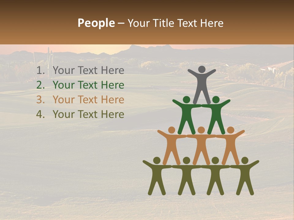 Golfing Course Cactus PowerPoint Template