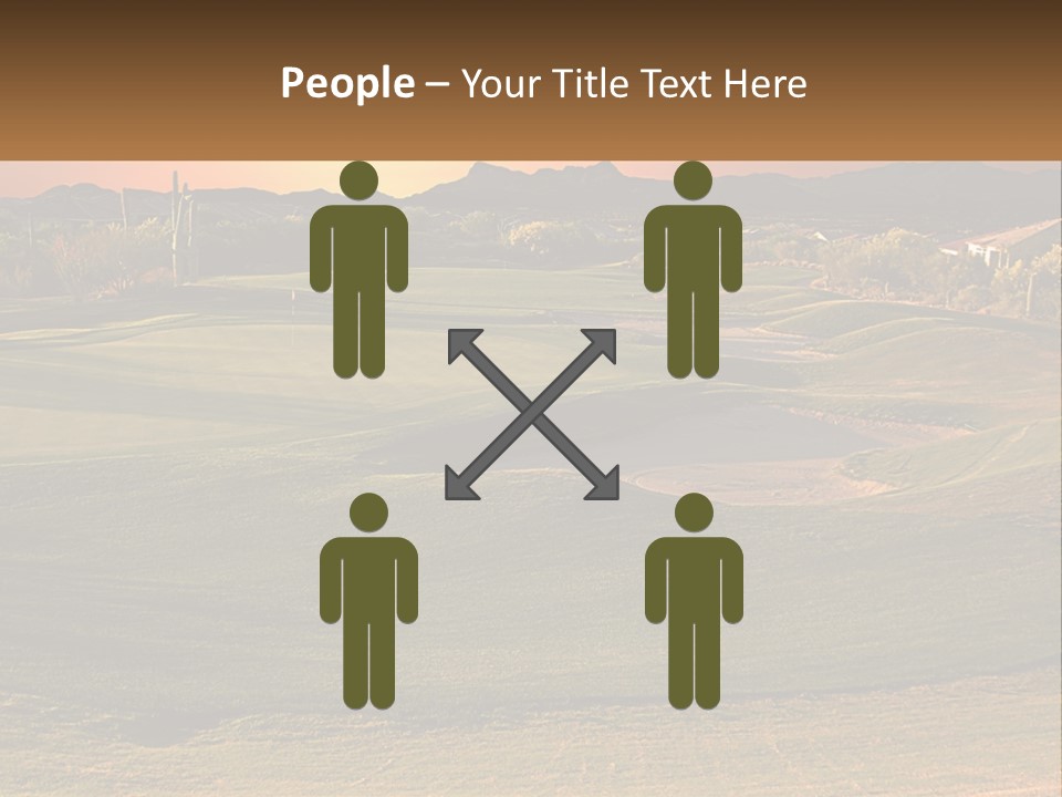 Golfing Course Cactus PowerPoint Template