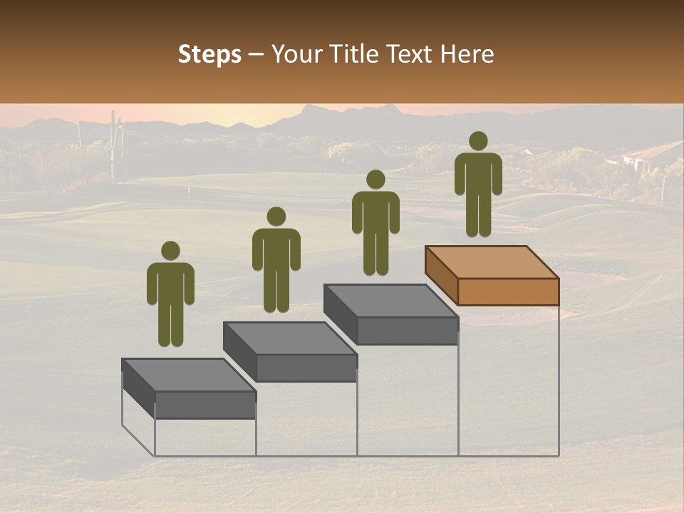 Golfing Course Cactus PowerPoint Template
