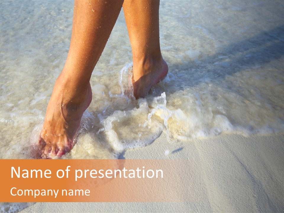 Feet Ocean Legs PowerPoint Template