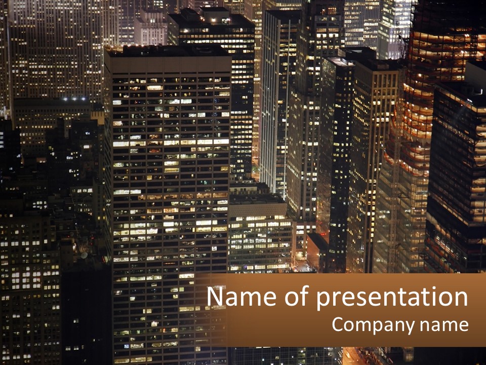 Business Highrise View PowerPoint Template