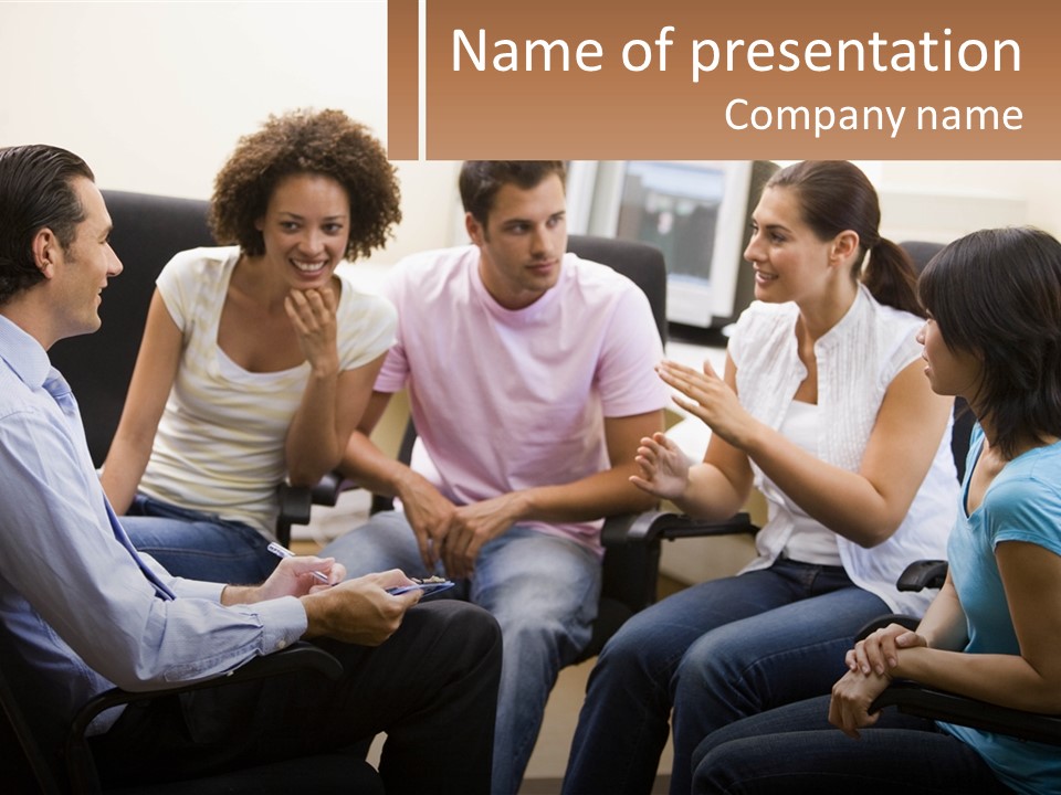 Training Applauding Supervisor PowerPoint Template