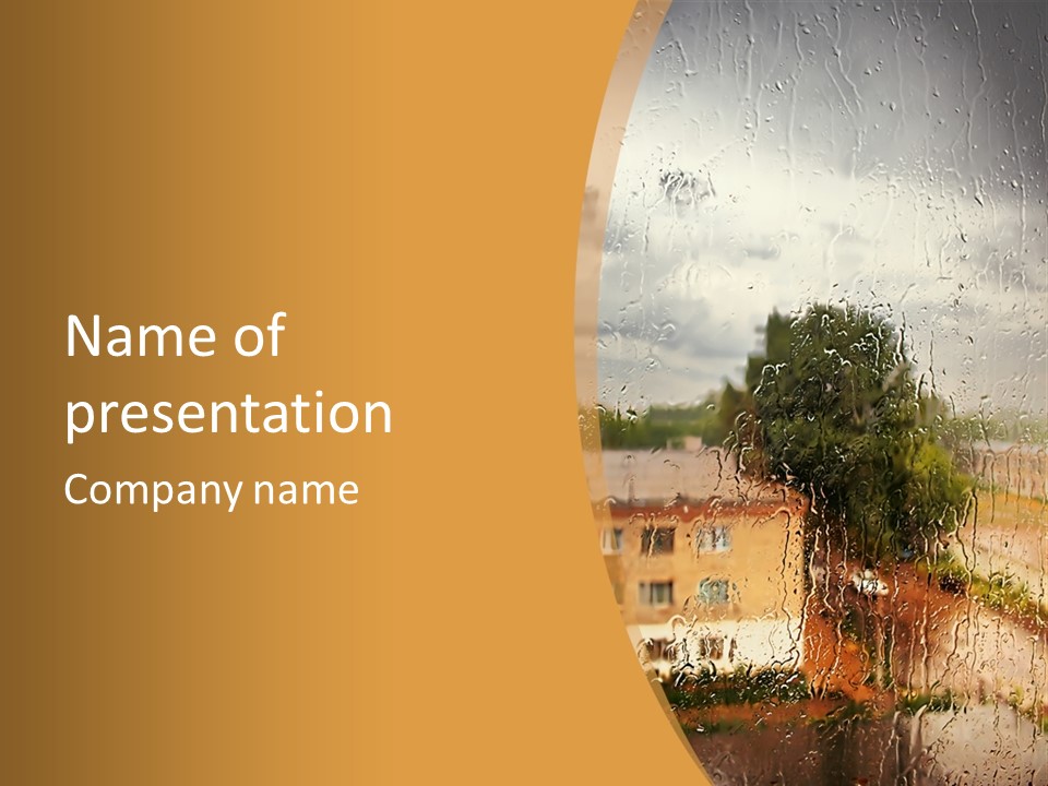 Textured Raindrop Nostalgia PowerPoint Template