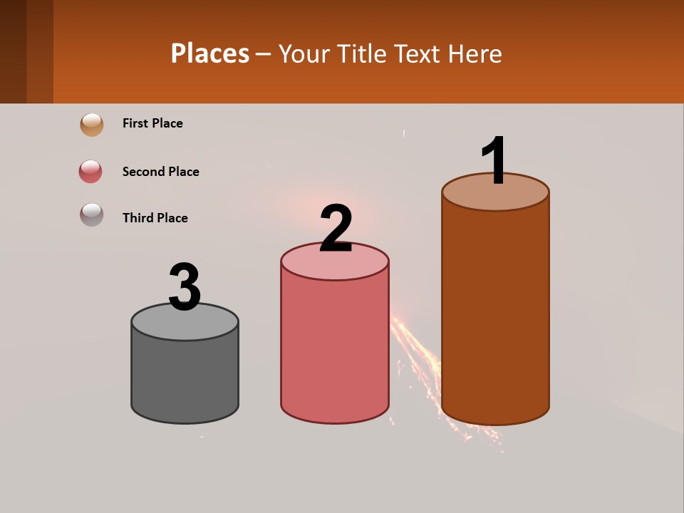 A Volcano In The Sky With A Bright Orange Glow PowerPoint Template