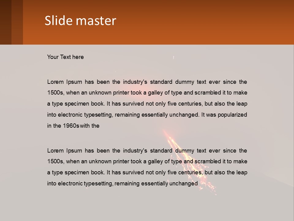 A Volcano In The Sky With A Bright Orange Glow PowerPoint Template