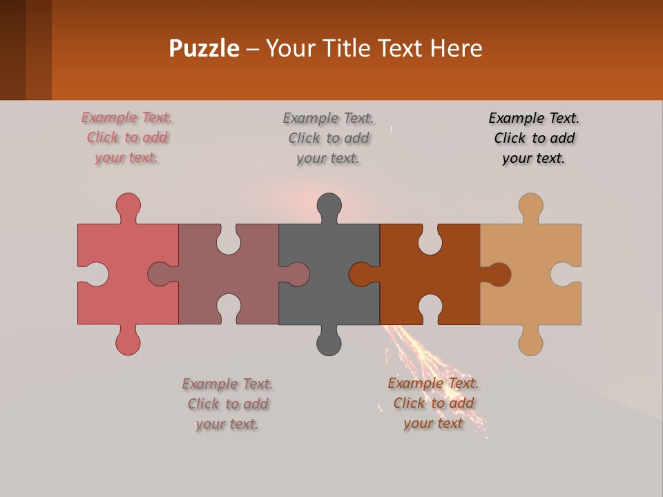 A Volcano In The Sky With A Bright Orange Glow PowerPoint Template