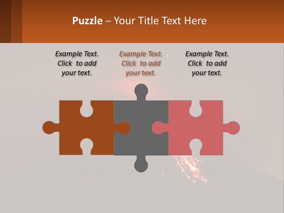 A Volcano In The Sky With A Bright Orange Glow PowerPoint Template