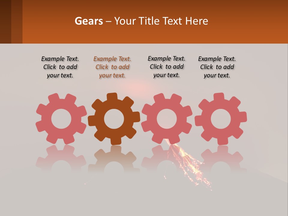 A Volcano In The Sky With A Bright Orange Glow PowerPoint Template