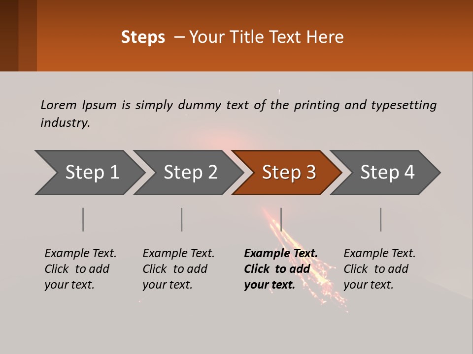 A Volcano In The Sky With A Bright Orange Glow PowerPoint Template