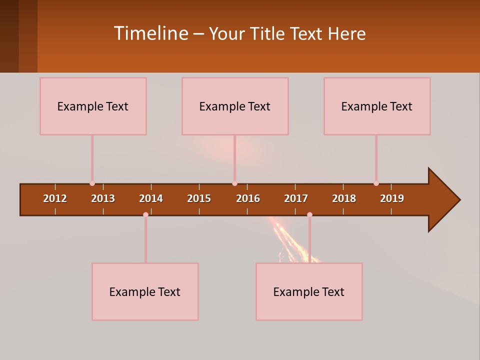 A Volcano In The Sky With A Bright Orange Glow PowerPoint Template