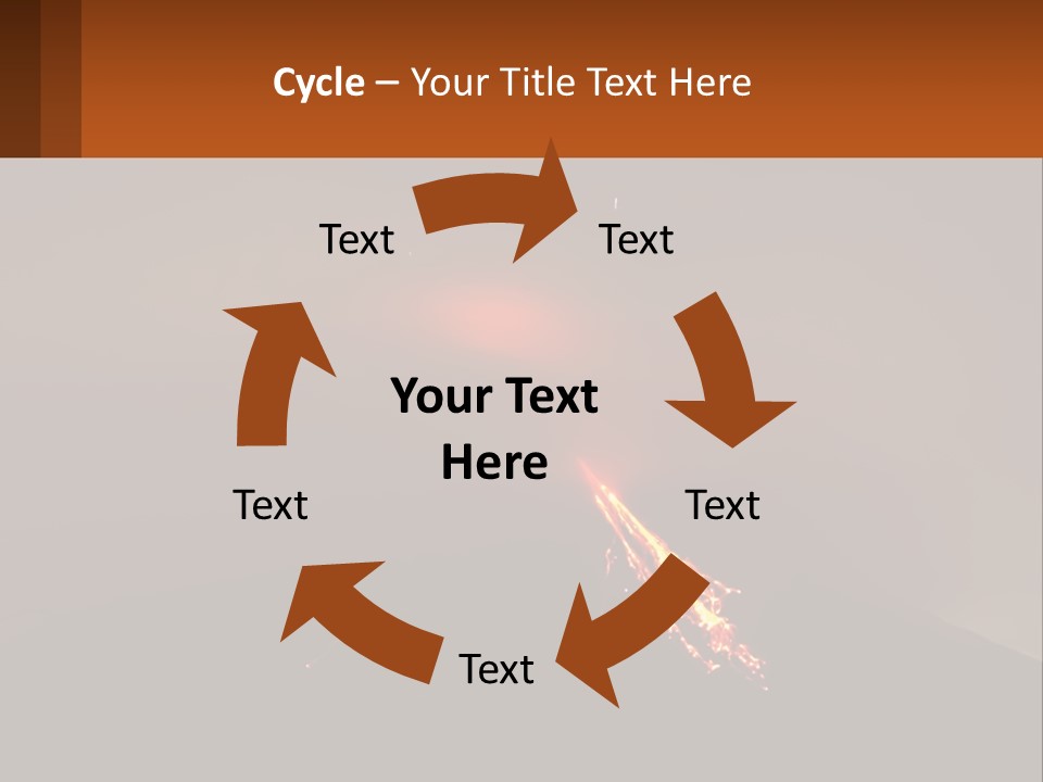 A Volcano In The Sky With A Bright Orange Glow PowerPoint Template