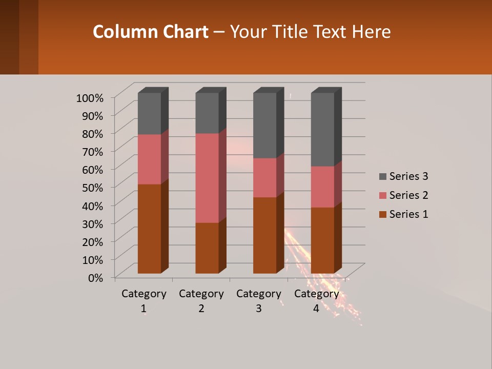 A Volcano In The Sky With A Bright Orange Glow PowerPoint Template