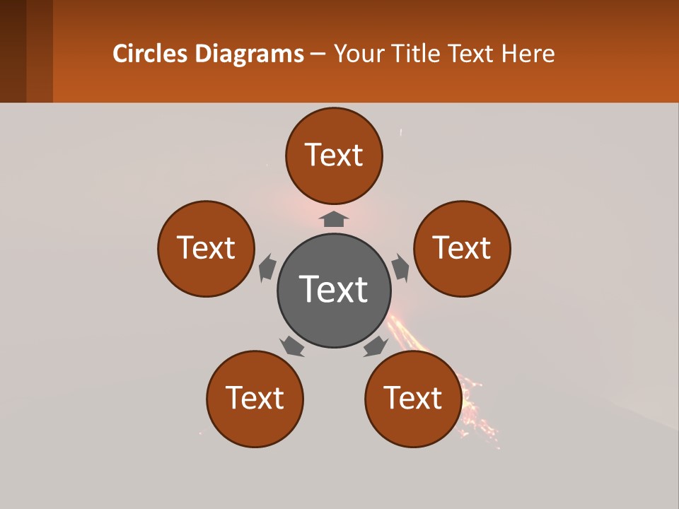 A Volcano In The Sky With A Bright Orange Glow PowerPoint Template