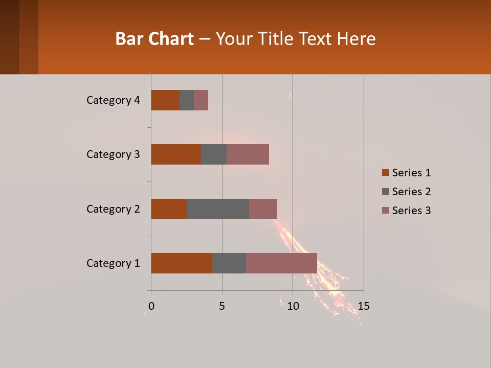 A Volcano In The Sky With A Bright Orange Glow PowerPoint Template