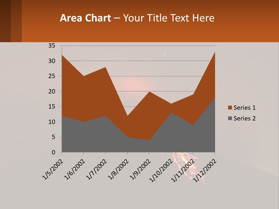 A Volcano In The Sky With A Bright Orange Glow PowerPoint Template