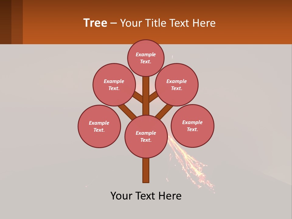 A Volcano In The Sky With A Bright Orange Glow PowerPoint Template