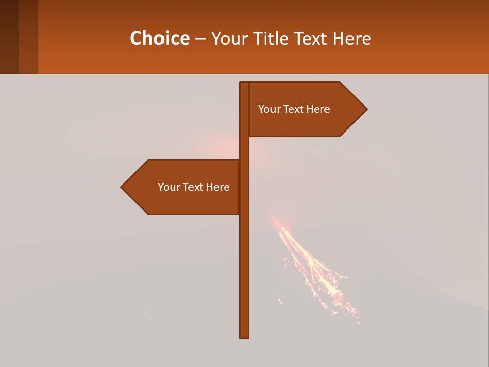 A Volcano In The Sky With A Bright Orange Glow PowerPoint Template