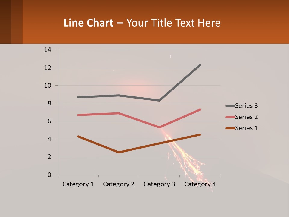 A Volcano In The Sky With A Bright Orange Glow PowerPoint Template
