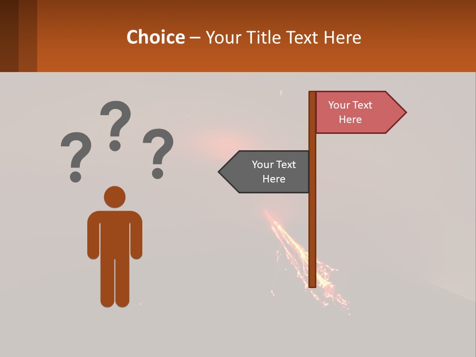 A Volcano In The Sky With A Bright Orange Glow PowerPoint Template