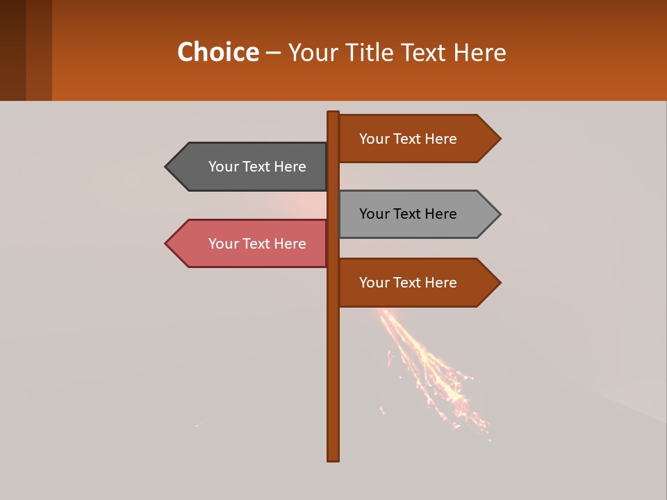 A Volcano In The Sky With A Bright Orange Glow PowerPoint Template