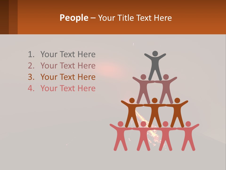 A Volcano In The Sky With A Bright Orange Glow PowerPoint Template