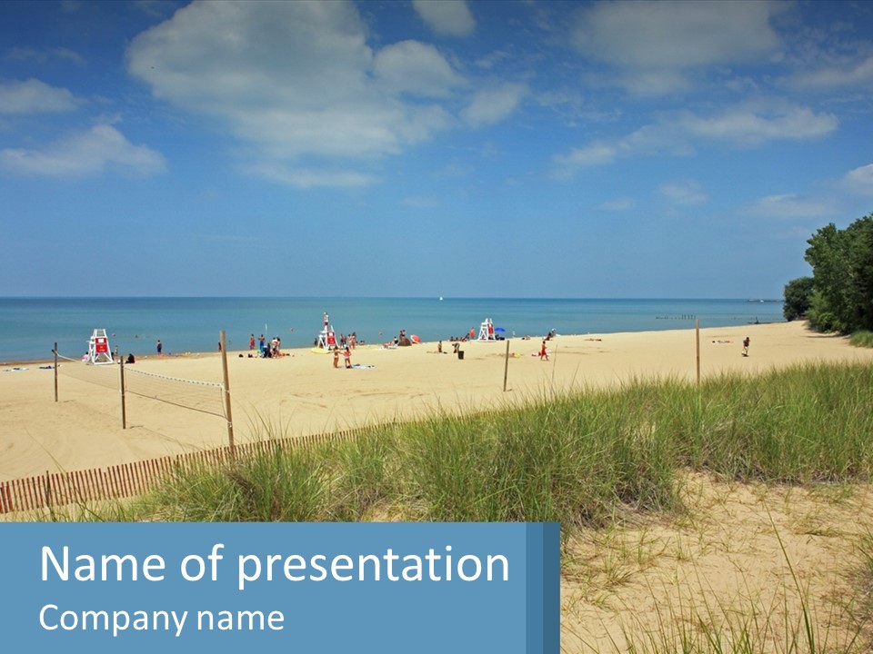 Michigan Volleyball Outdoors PowerPoint Template