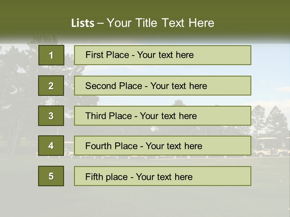 Club Course Tee PowerPoint Template