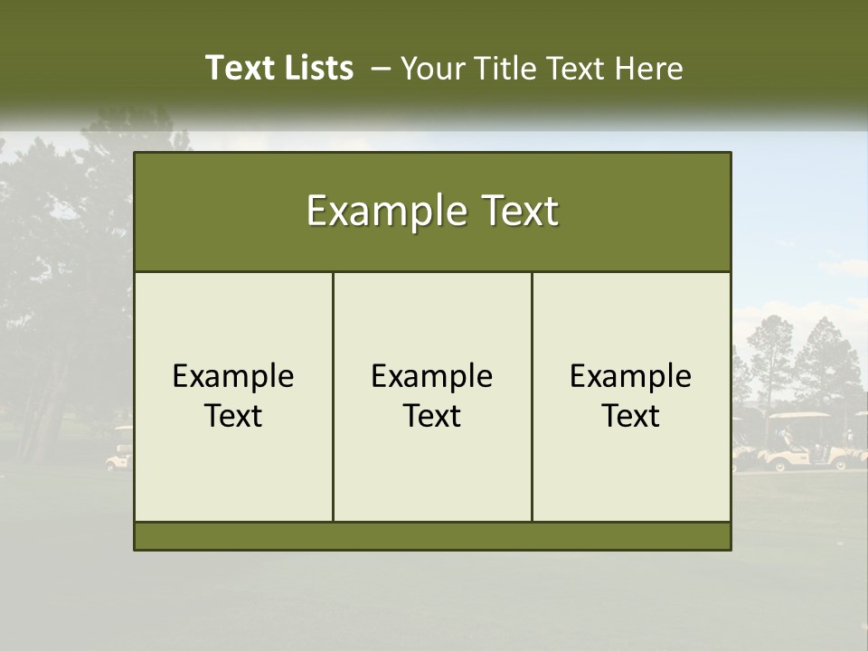 Club Course Tee PowerPoint Template