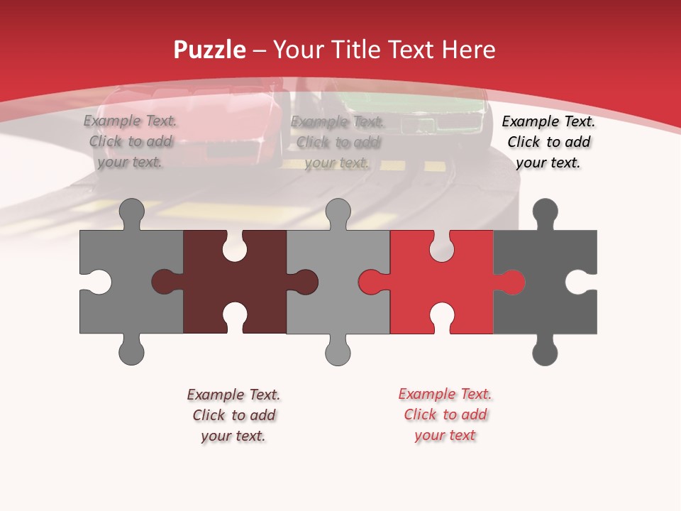 Sports Car Race Track Slot Cars PowerPoint Template